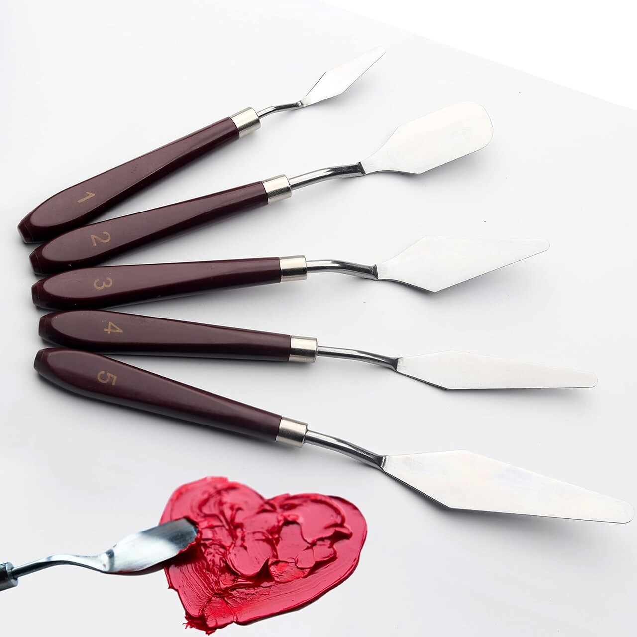5-Piece Palette Knife Set – Stainless Steel Knives for Painting & Cake Decorating